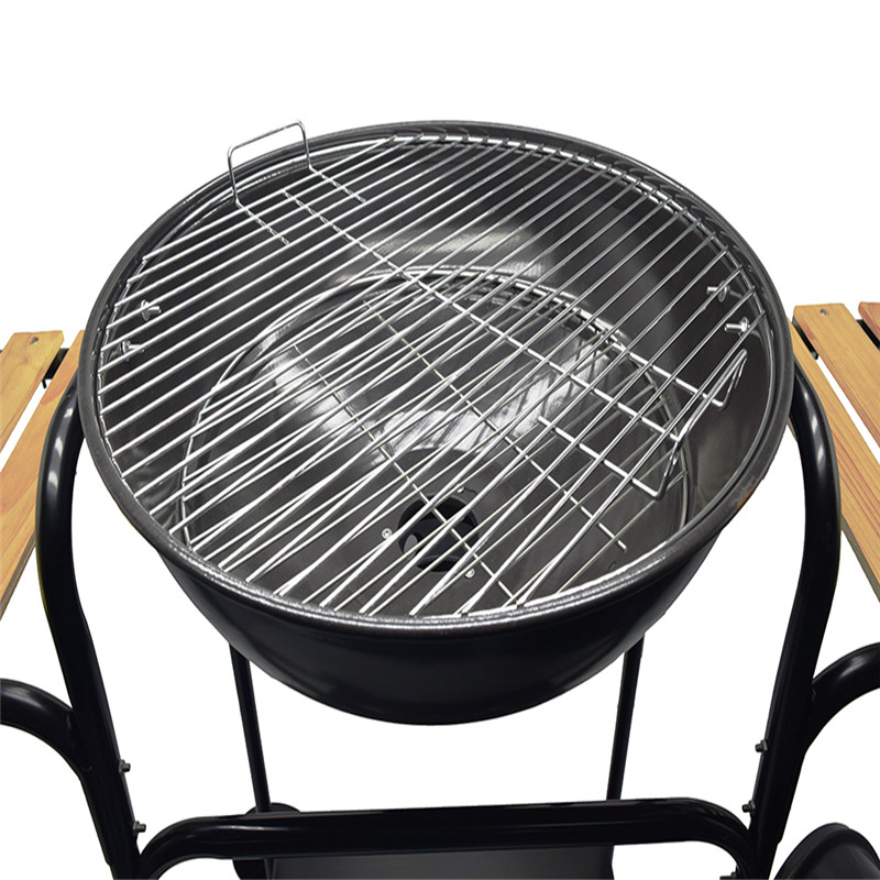 Horganyzott faszén grillszekrény oldalsó asztallal