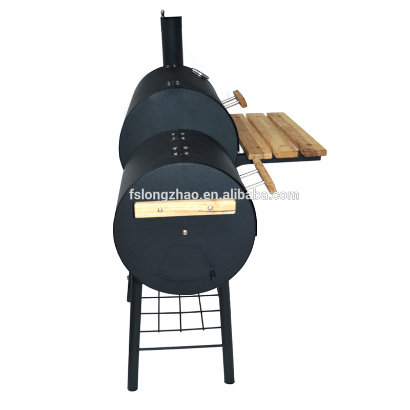 Kiváló minőségű két / dupla / ikertartó BBQ kémény dohányos és fa asztal
